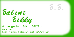 balint bikky business card